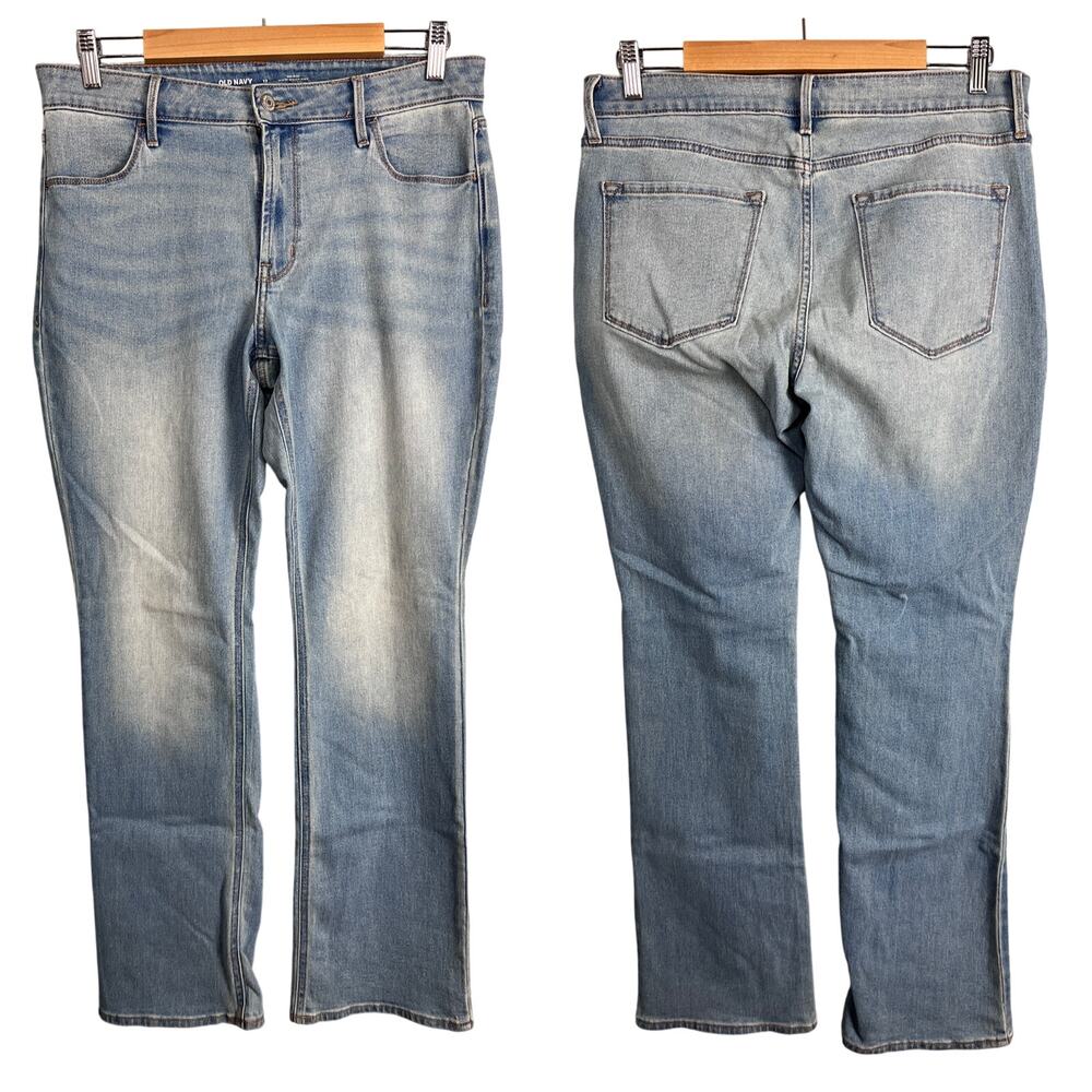Old Navy Women 12 Wow Bootcut Jeans Mid Rise Stretch Light Wash Denim Y2K Casual